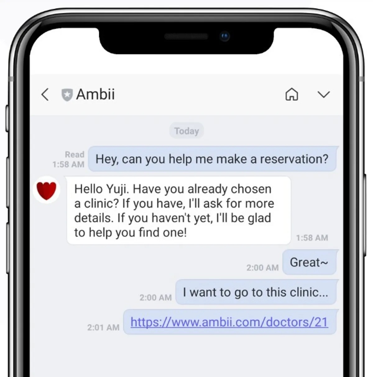 Ambii phone interface