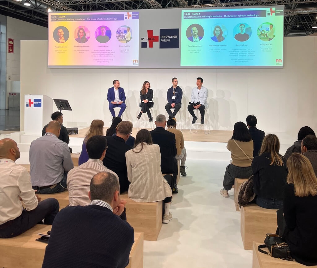 福寶科技受邀於歐洲最大醫療展 MEDICA 分享 AI 機器人在醫療領域的發展與應用。