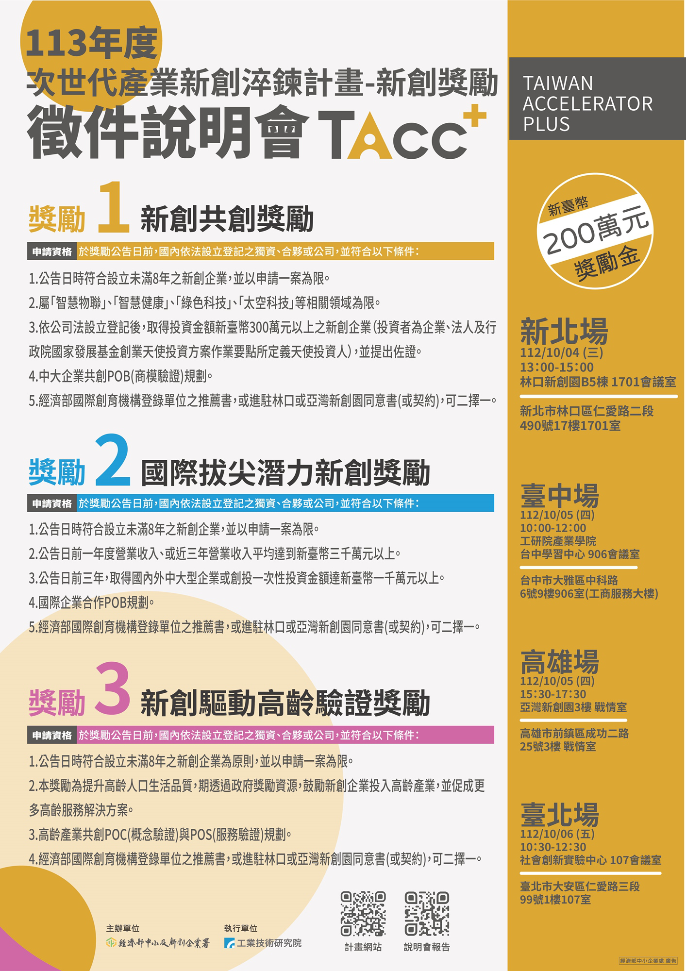 113年次世代產業新創淬鍊計畫－新創獎勵徵件...