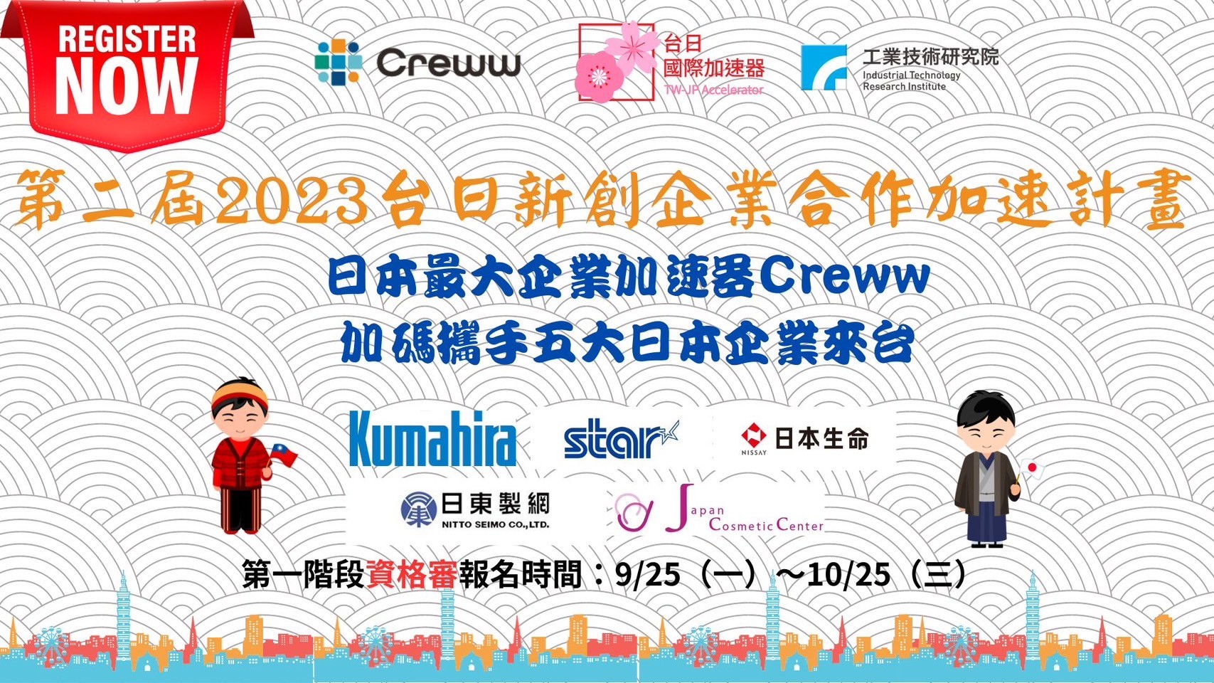 第二屆台日新創企業合作加速計畫「第一階段資格...