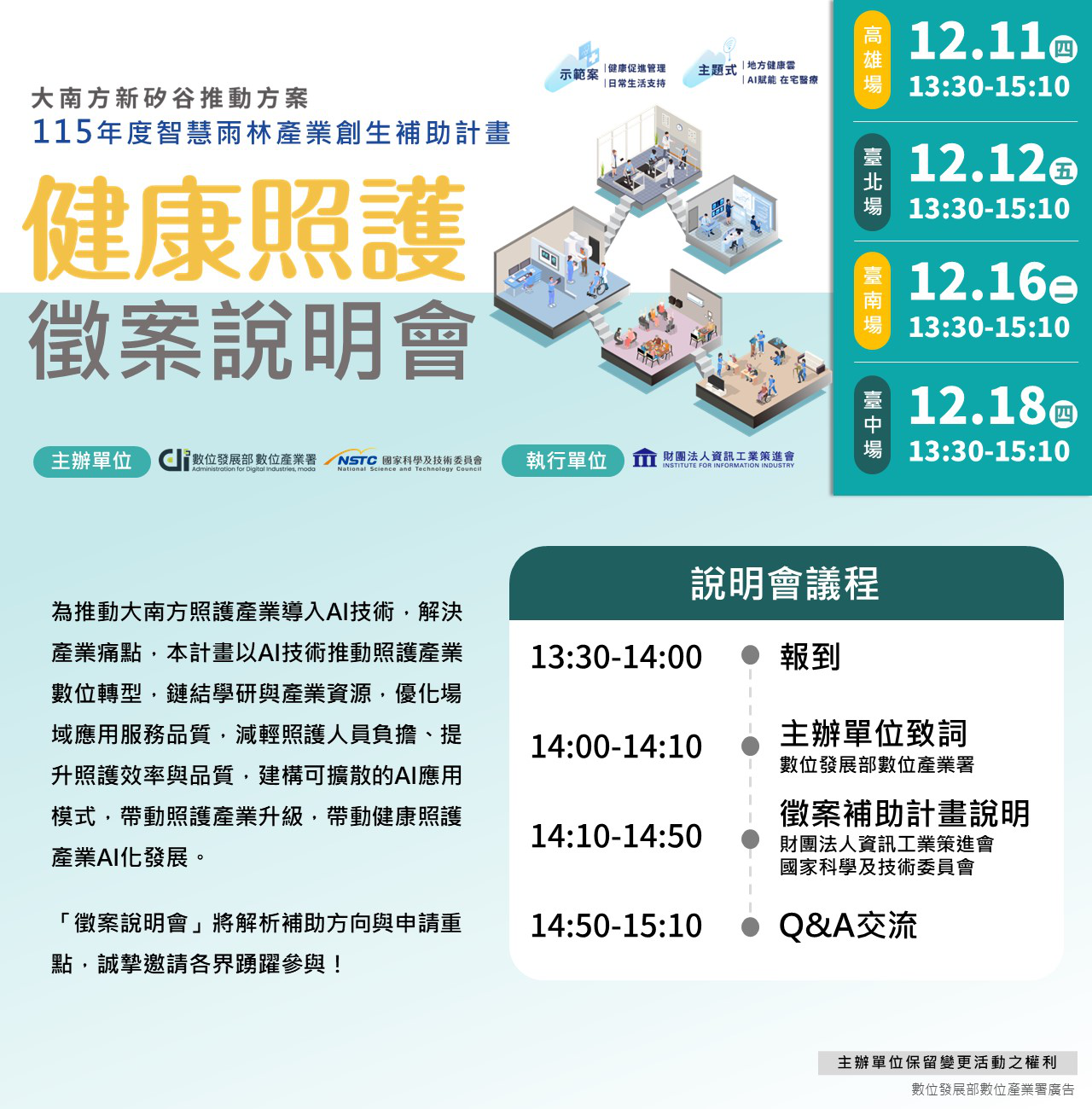 【115 年度智慧雨林產業創生計畫－健康照護...