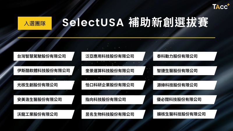 2024 SelectUSA 補助新創選拔賽 入選公告 - 圖片 1