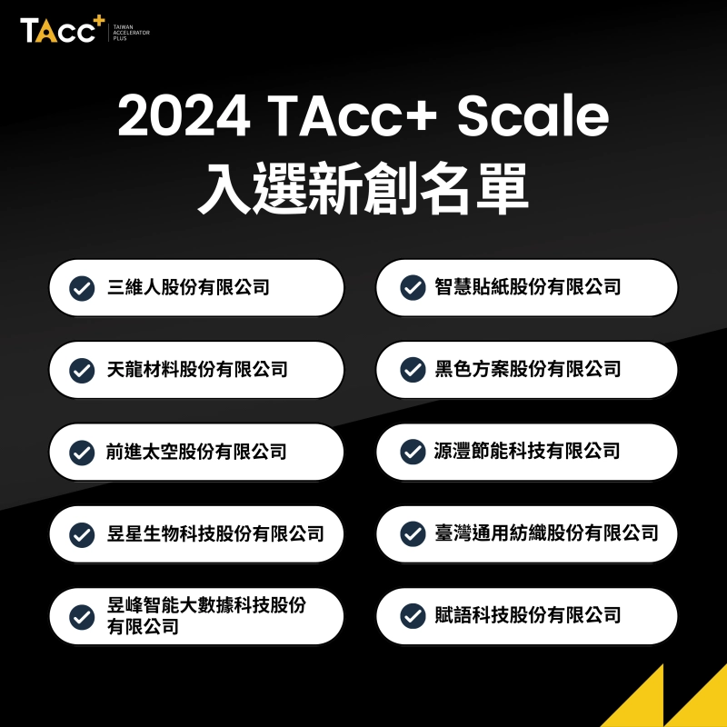 📣 2024 TAcc+ Scale 入選公告 - 圖片 1